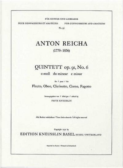 Quintett c-Moll op.91,6für Flöte, Oboe, Klarinette, Horn und Fagott