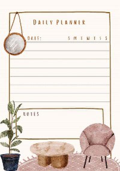 Beige Brown Home Decor Daily Planner