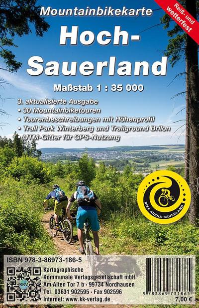Mountainbikekarte Hoch-Sauerland 1: 35 000