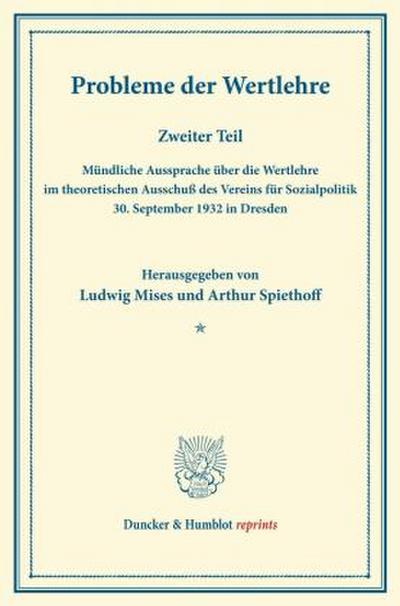 Probleme der Wertlehre.