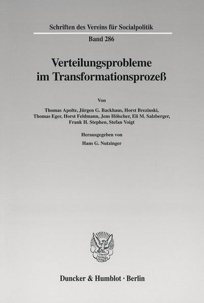 Verteilungsprobleme im Transformationsprozeß.