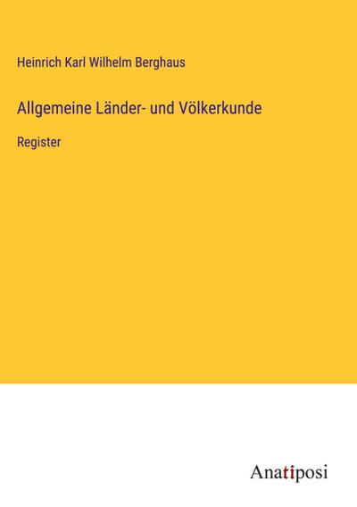 Allgemeine Länder- und Völkerkunde