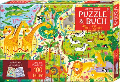 Puzzle & Buch: Im Zoo