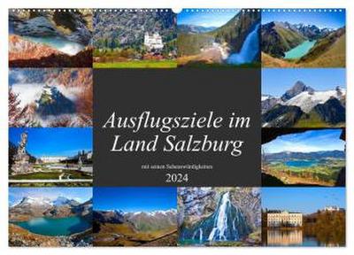 Ausflugsziele im Land Salzburg (Wandkalender 2024 DIN A2 quer), CALVENDO Monatskalender