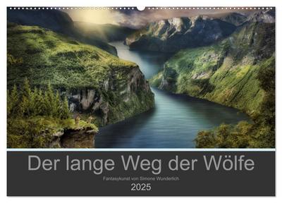Der lange Weg der Wölfe (Wandkalender 2025 DIN A2 quer), CALVENDO Monatskalender