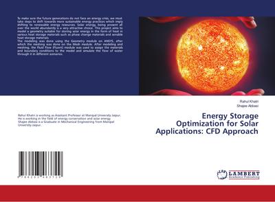 Energy Storage Optimization for Solar Applications: CFD Approach