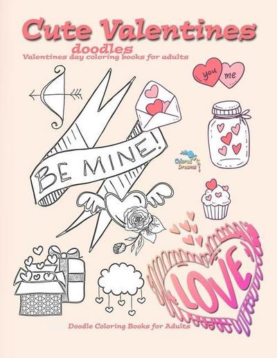 Cute Valentines doodles valentines day coloring books for adults