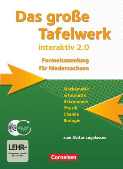 Das große Tafelwerk interaktiv 2.0 - Formelsammlung für die Sekundarstufen I und II - Niedersachsen