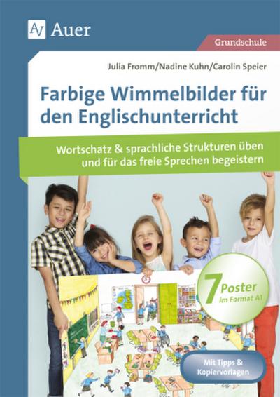 Farbige Wimmelbilder für den Englischunterricht, 7 Poster im Format A1