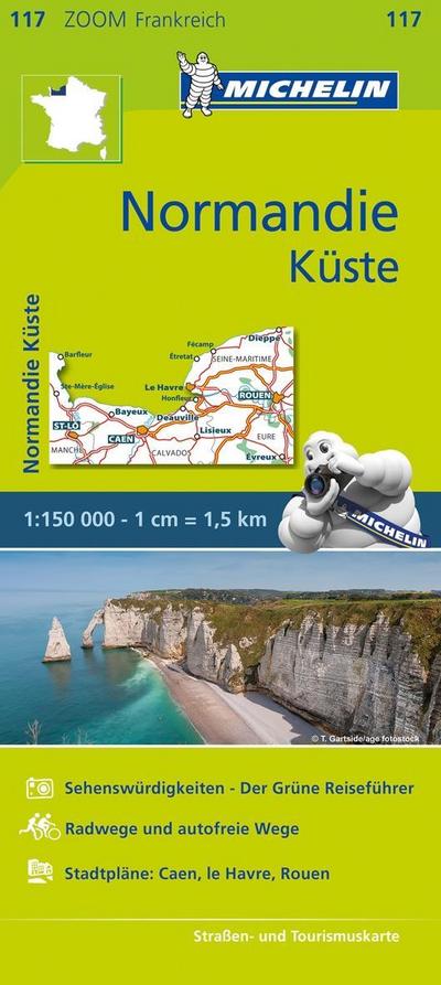 Michelin Normandie Küste: Straßen- und Tourismuskarte 1:200.000 (MICHELIN Zoomkarten, Band 117)