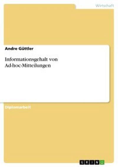 Informationsgehalt von Ad-hoc-Mitteilungen