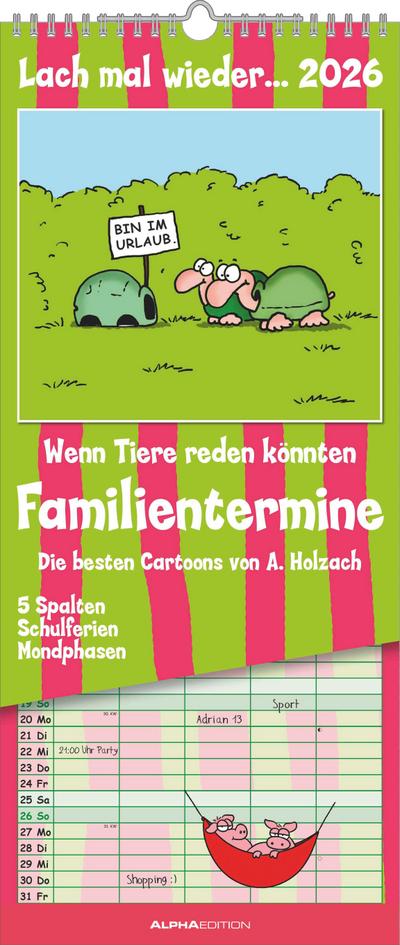 Lach mal wieder... 2026 Familienplaner - Familienkalender - Wandkalender - 19,5x45