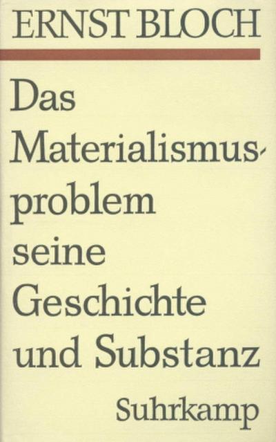 Gesamtausgabe Das Materialismusproblem, seine Geschichte und Substanz