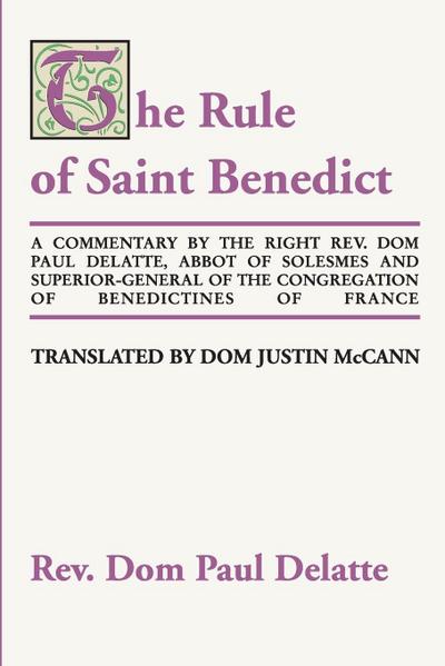 Commentary on the Rule of St. Benedict