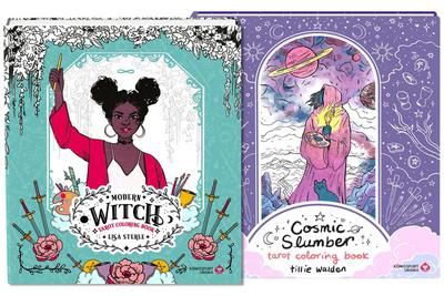 Modern Witch Tarot Coloring Book / Cosmic Slumber Tarot Coloring Books-Bundle. 2 Bände