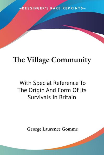 The Village Community - George Laurence Gomme