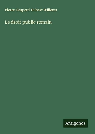 Le droit public romain
