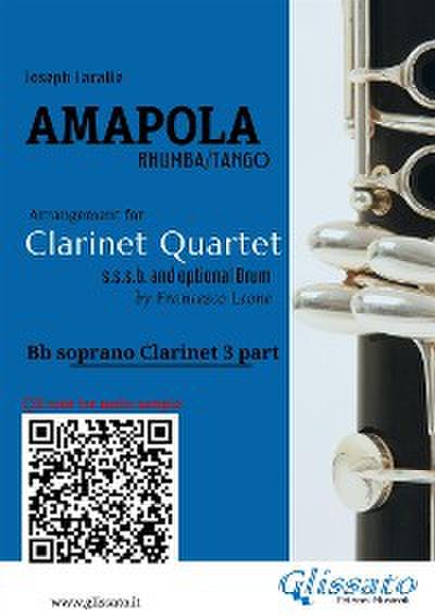 Bb Clarinet 3 part of "Amapola" for Clarinet Quartet