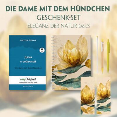 Die Dame mit dem Hündchen Geschenkset (Buch mit Audio-Online) + Eleganz der Natur Schreibset Basics, m. 1 Beilage, m. 1 Buch