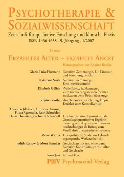 Psychotherapie & Sozialwissenschaft 1/2007: Erzähltes Alter - erzählte Angst
