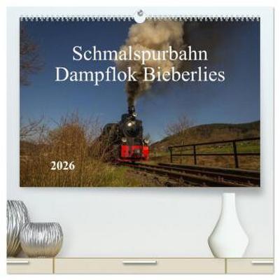 Schmalspurbahn Dampflok Bieberlies (hochwertiger Premium Wandkalender 2026 DIN A2 quer), Kunstdruck in Hochglanz