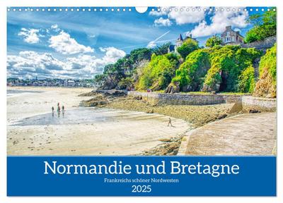 Normandie und Bretagne - Frankreichs schöner Nordwesten (Wandkalender 2025 DIN A3 quer), CALVENDO Monatskalender