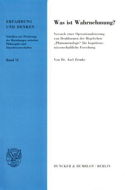Was ist Wahrnehmung?