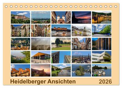 Heidelberg Views - Heidelberger Ansichten (Tischkalender 2026 DIN A5 quer), CALVENDO Monatskalender