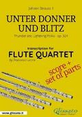 Flute Quartet score of "Unter Donner und Blitz"