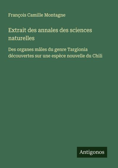Extrait des annales des sciences naturelles