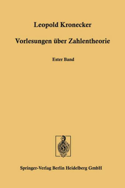 Vorlesungen über Zahlentheorie
