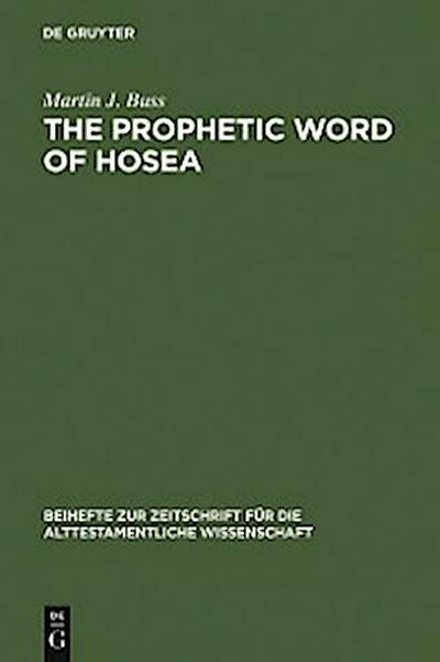 The Prophetic Word of Hosea