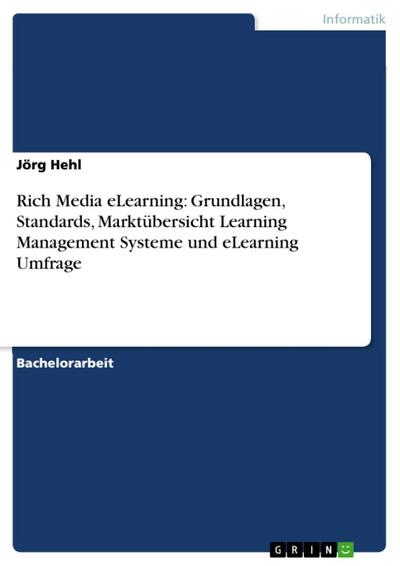 Rich Media eLearning: Grundlagen, Standards, Marktübersicht Learning Management Systeme und eLearning Umfrage