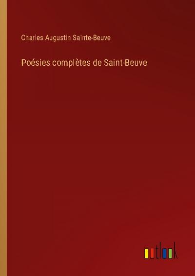Poésies complètes de Saint-Beuve