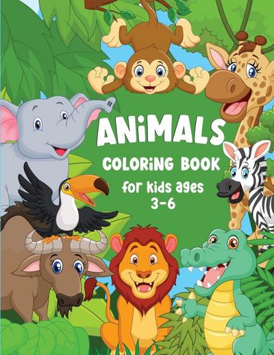 Animal Coloring Book for Kids Ages 3-6