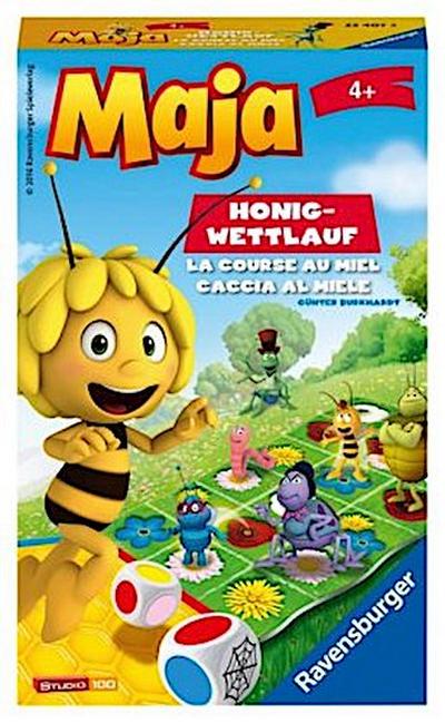 Ravensburger 23407 - Biene Maja: Honig-Wettlauf, Mitbringspiel für 2-5 Spieler, Kinderspiel ab 4 Jahren, kompaktes Format, Reisespiel, Brettspiel