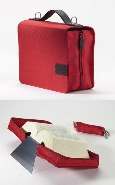 SKIN Tasche BASIC 2.0 Gr. L (Habersack) rubin-rot  / mit Tragegurt & Buchstütze