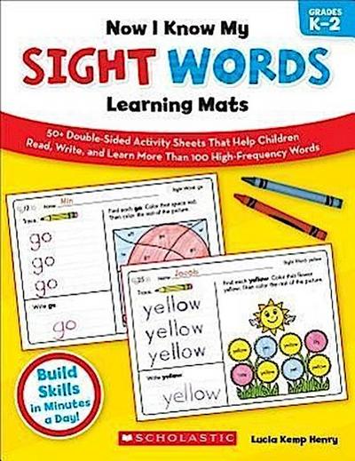 Now I Know My Sight Words Learning Mats, Grades K-2