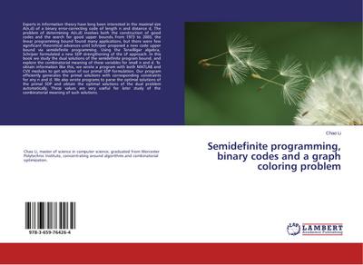 Semidefinite programming, binary codes and a graph coloring problem