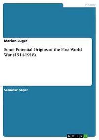 Some Potential Origins of the First World War (1914-1918)