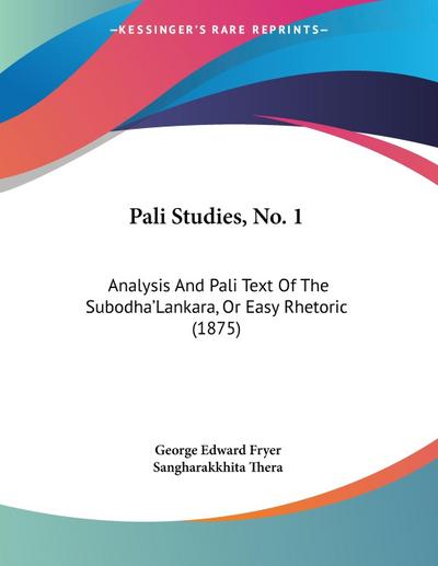 Pali Studies, No. 1
