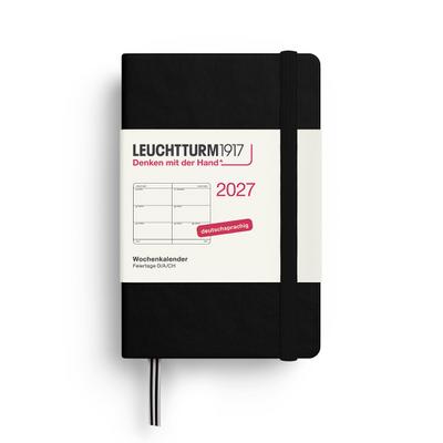 Wochenkalender Mini A7 Schwarz 2027
