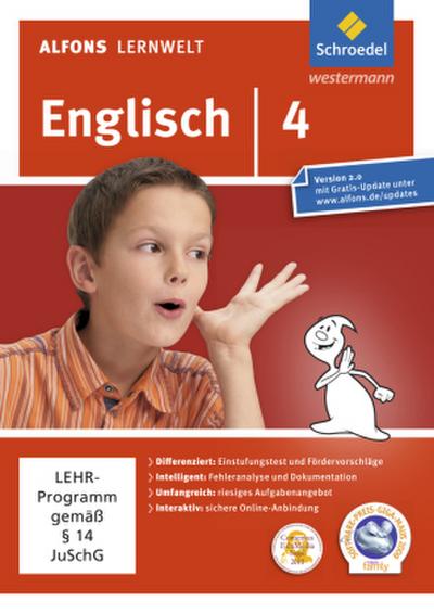 Alfons Lernwelt Lernsoftware Englisch 4. DVD-ROM für Windows 7; Vista; XP und Mac OS X 10.5