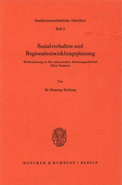Sozialverhalten und Regionalentwicklungsplanung.