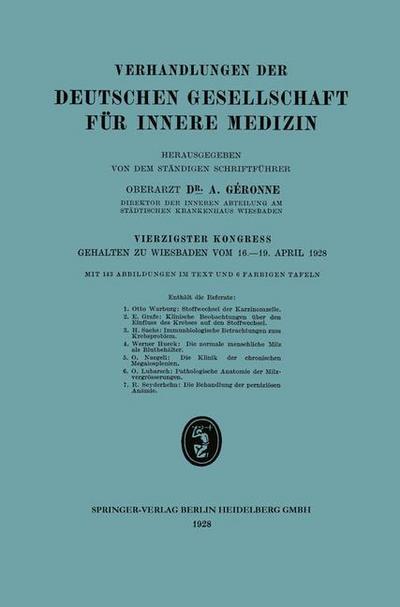 Verhandlungen der Deutschen Gesellschaft für Innere Medizin