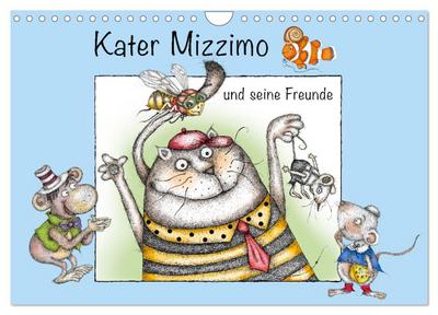 Kater Mizzimo und seine Freunde (Wandkalender 2026 DIN A4 quer), CALVENDO Monatskalender