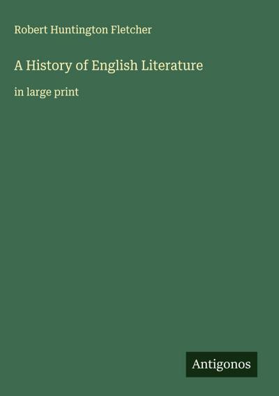A History of English Literature