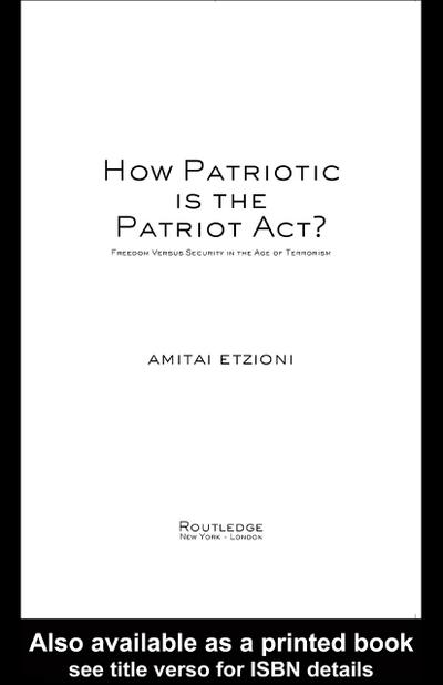 How Patriotic is the Patriot Act?