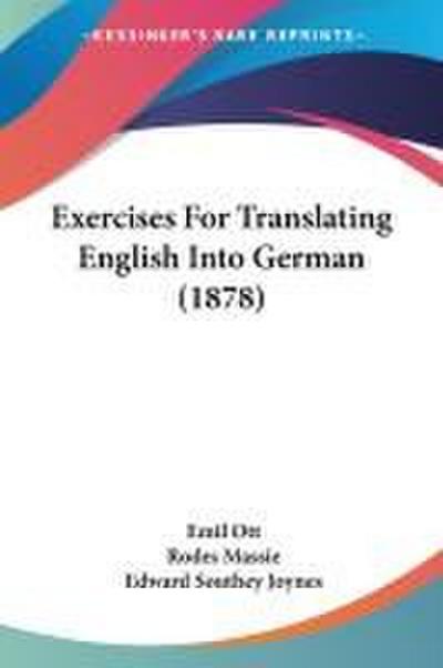 Exercises For Translating English Into German (1878)