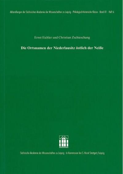 Die Ortsnamen der Niederlausitz östlich der Neiße